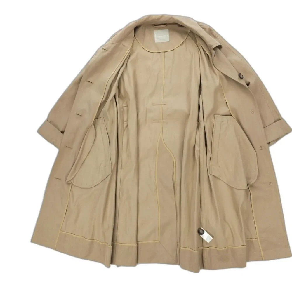 NEW Everlane Gathered Drape Trench Coat Minimal Preppy Tailored French Girl Boho - Picture 12 of 14